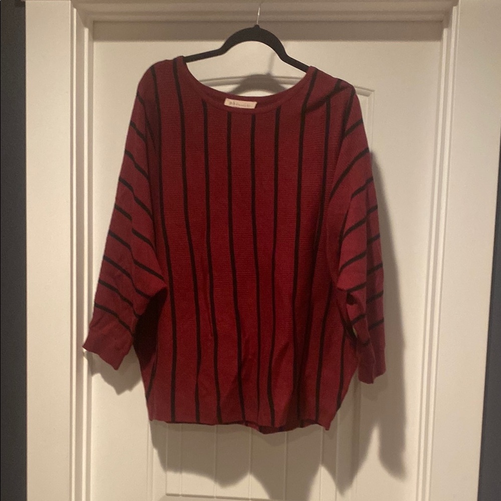 Philosophy Red and Black Striped Sweater
